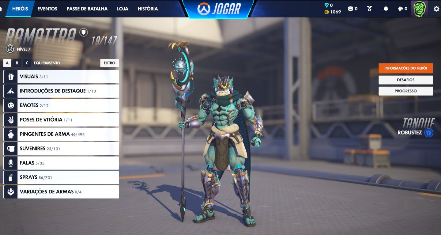 CONTA OW - EX- DIAMANTE - SKINS - 70 LENDARIAS E 3 MITICA - CONTA DE 2016