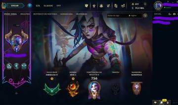 Conta LoL Nivel 700+ Com Skin JINX ARCANE e muito mais!