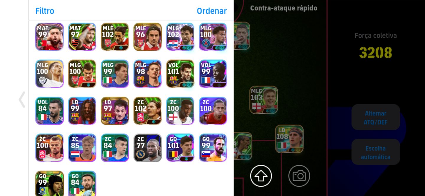 CONTA eFOOTBALL PREMIUM COM FORÇA COLETIVA DE 3208 À VENDA
