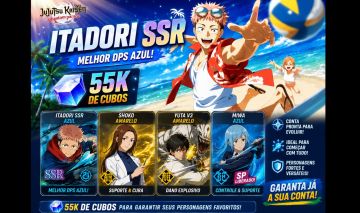 Conta Reroll - Especial Itadori / Yuta v3 55k cubos ( + 5 SSR)