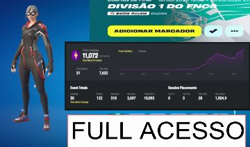 CONTA FORTNITE TRYHARD 800 REAIS DIV 1 11KPR