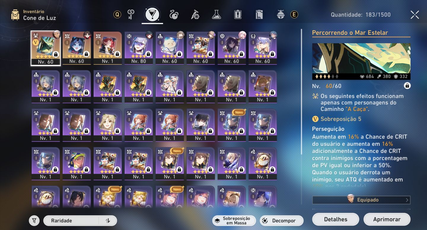 Conta Endgame: MBlade E2S0 + Rin E1S1 + Archer e outros.