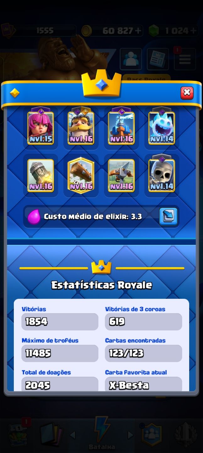 Conta de Clash Royale