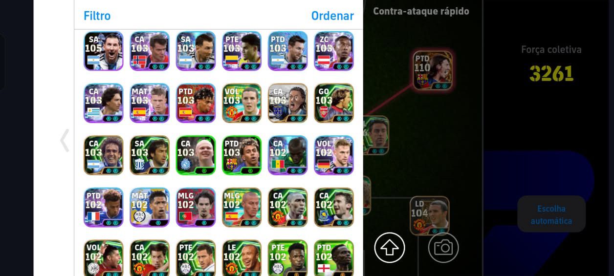 Conta efootball recheada de épicos, full time e big time
