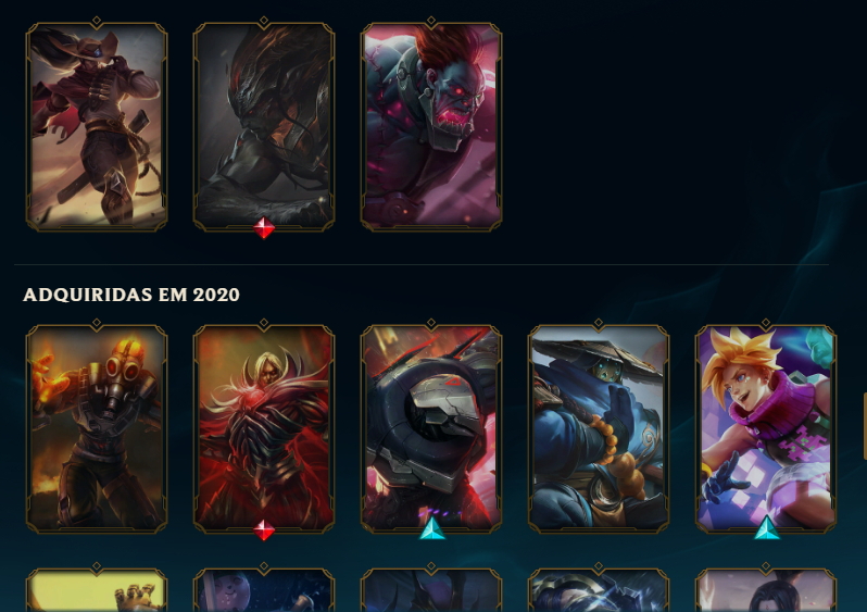 CONTA LEAGUE OF LEGENDS NVL 243 500K ZED 83 SKINS