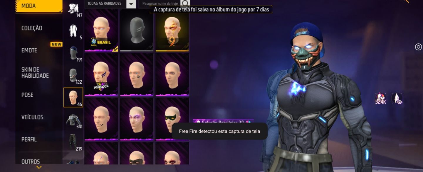 CONTA FF LVL 70 | COLEÇÃO NARUTO + XM8 PALHAÇO SORRATEIRO + MUITAS SKINS RARAS!