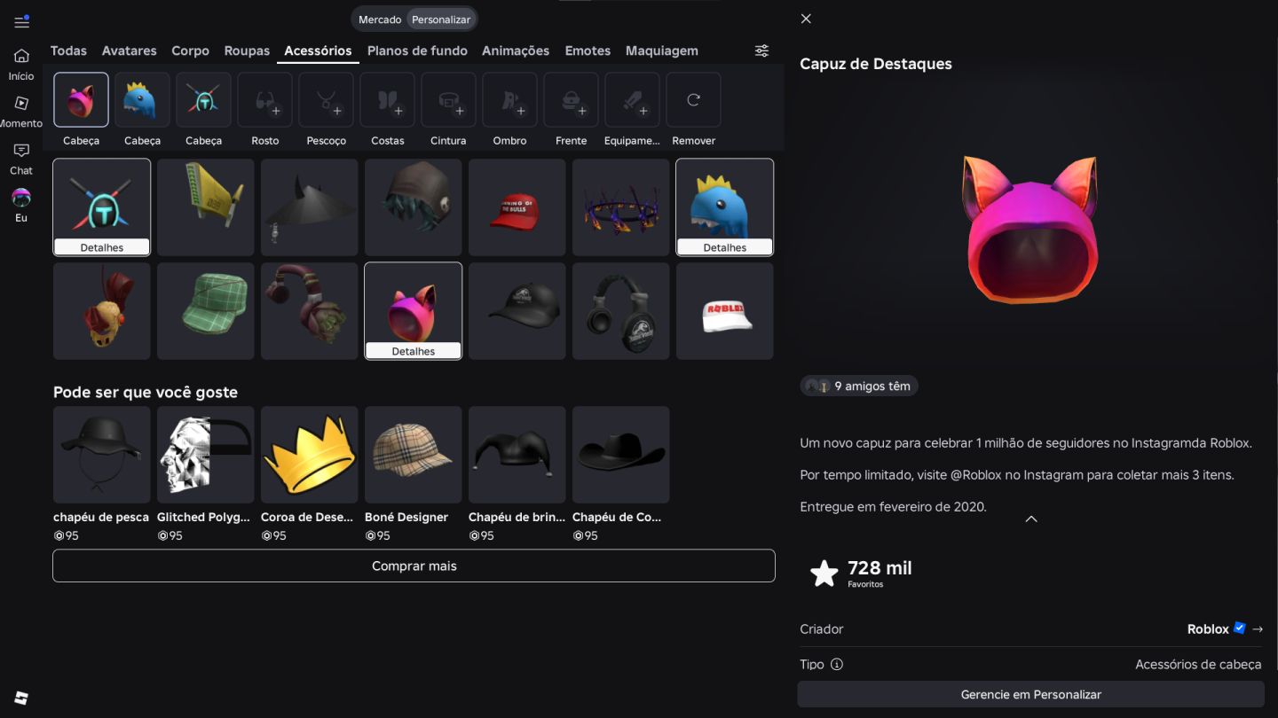 Conta de Roblox Criada em 2019 (COM PET DE 260Bi/s NO ROUBE UM OVO)