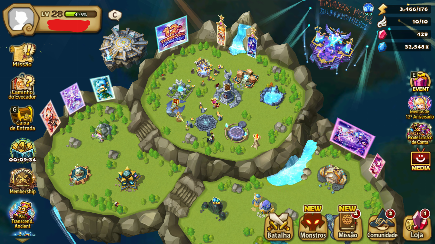 NARSHA LD5 + NORA + 400+ SUMMONS + EVENTO 12 ANOS + CONTA COM EVENTO