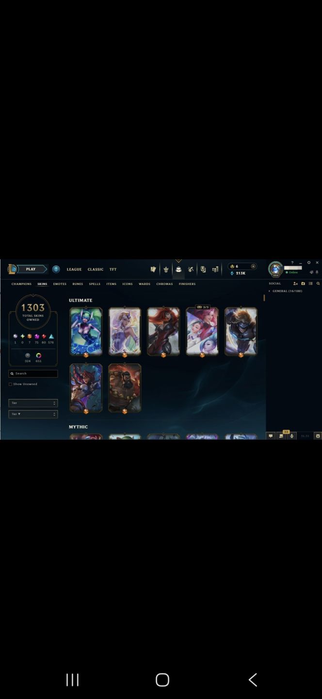 Conta LoL - Skin Ahri Faker, New pax jax, New pax sivir...