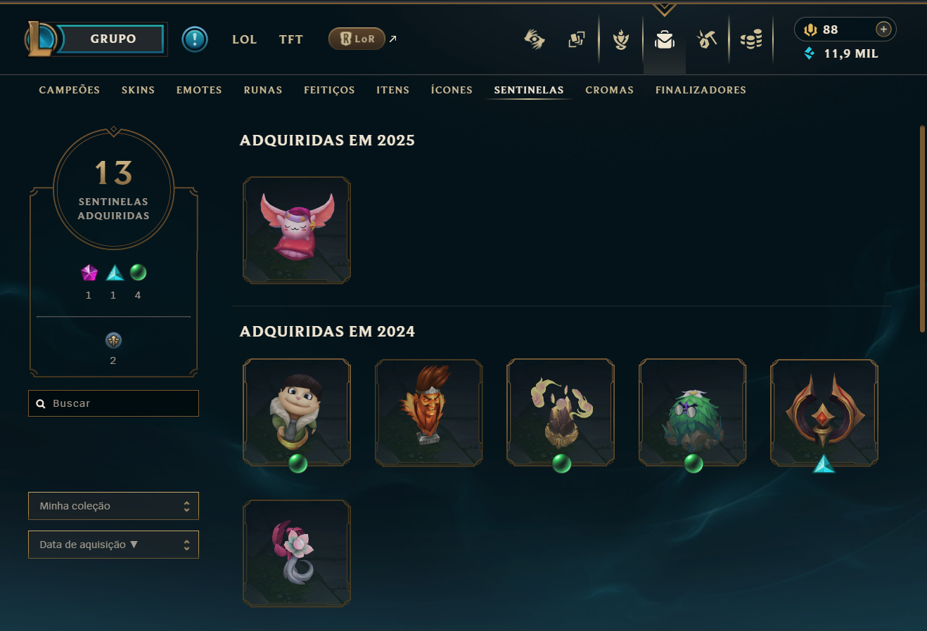 Conta Full Acesso LoL - 168 CH | 122 SKINS | HONRA 5 | TFT SKINS | 443K TK