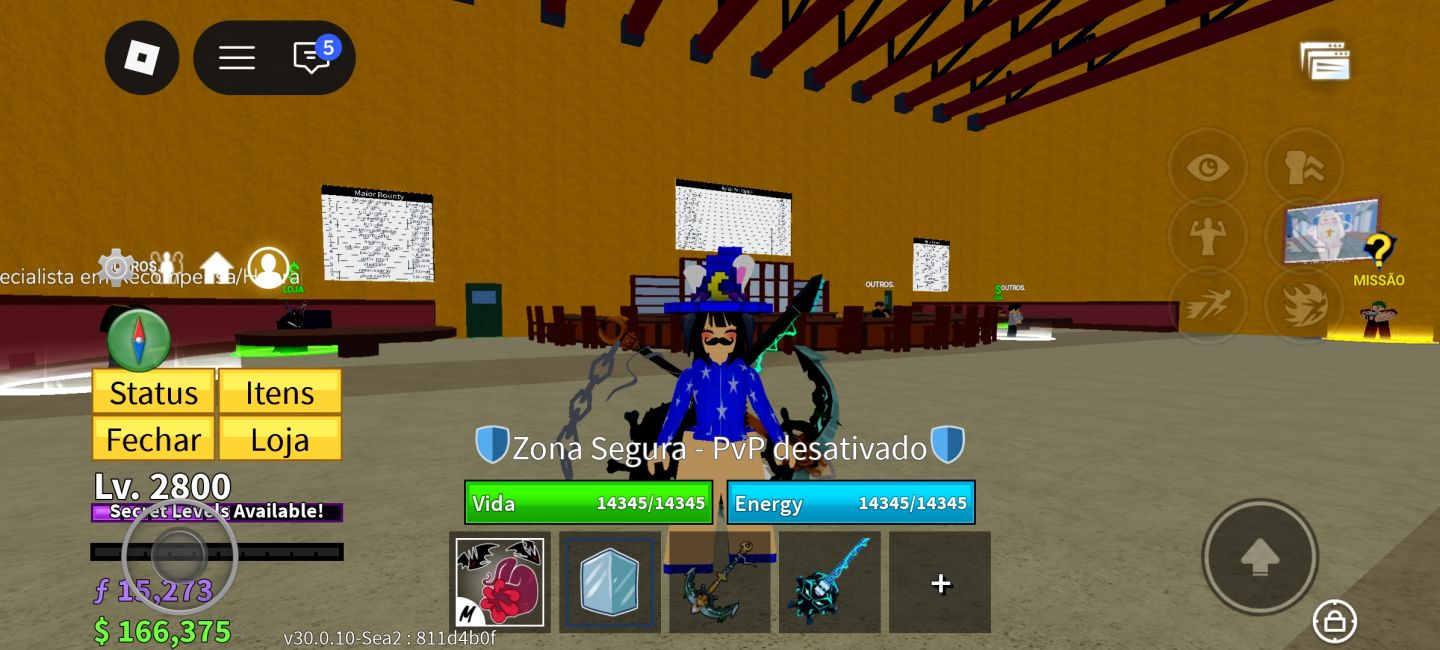 Conta de roblox focada em blox fruit