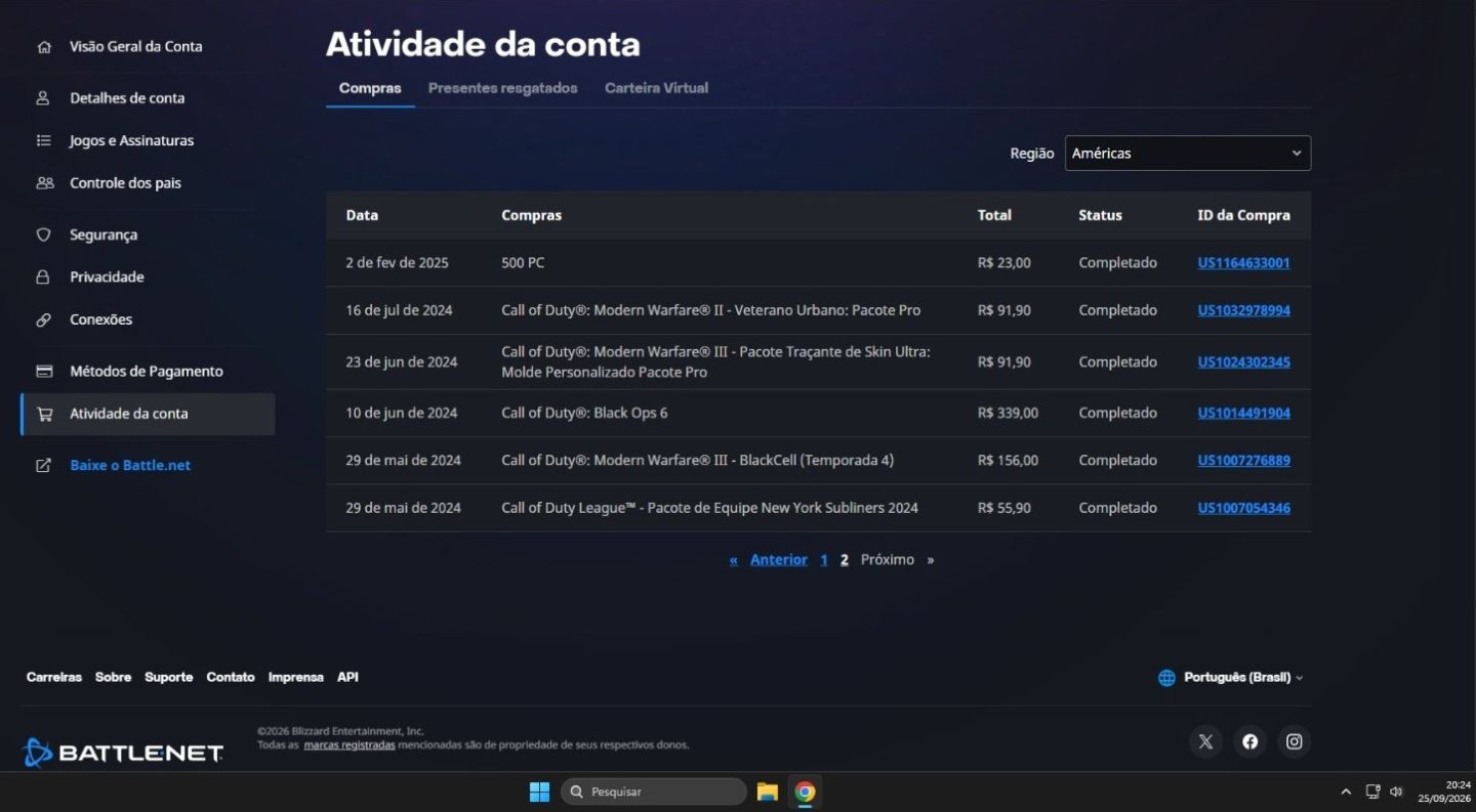 CONTA WARZONE LEVEL 1K COM SKINS E JOGOS BO6 E MW4 ED COFRE ADQUIRIDO