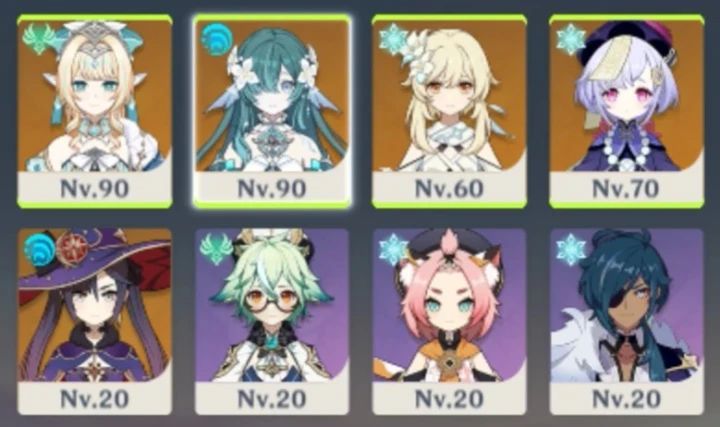 Personagens antigos e atuais,contas GENSHIN impact