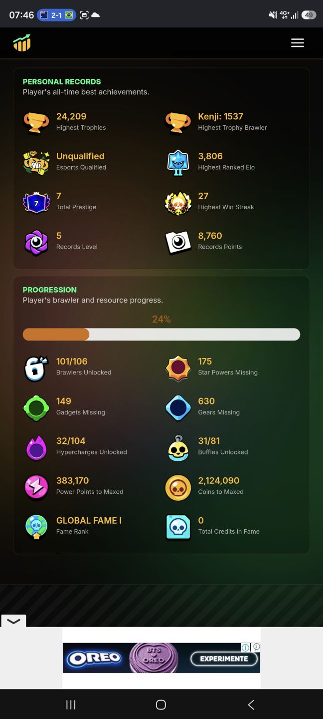 Conta de brawl stars muito antiga
