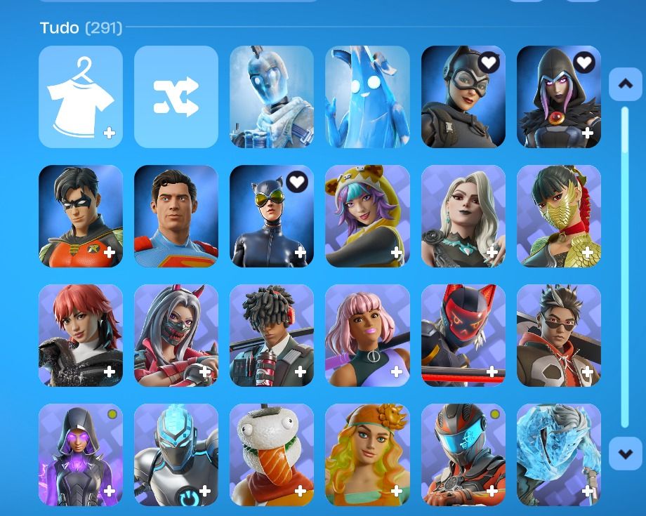 Conta fortnite com salve o mundo antigo, omega, lara croft etc