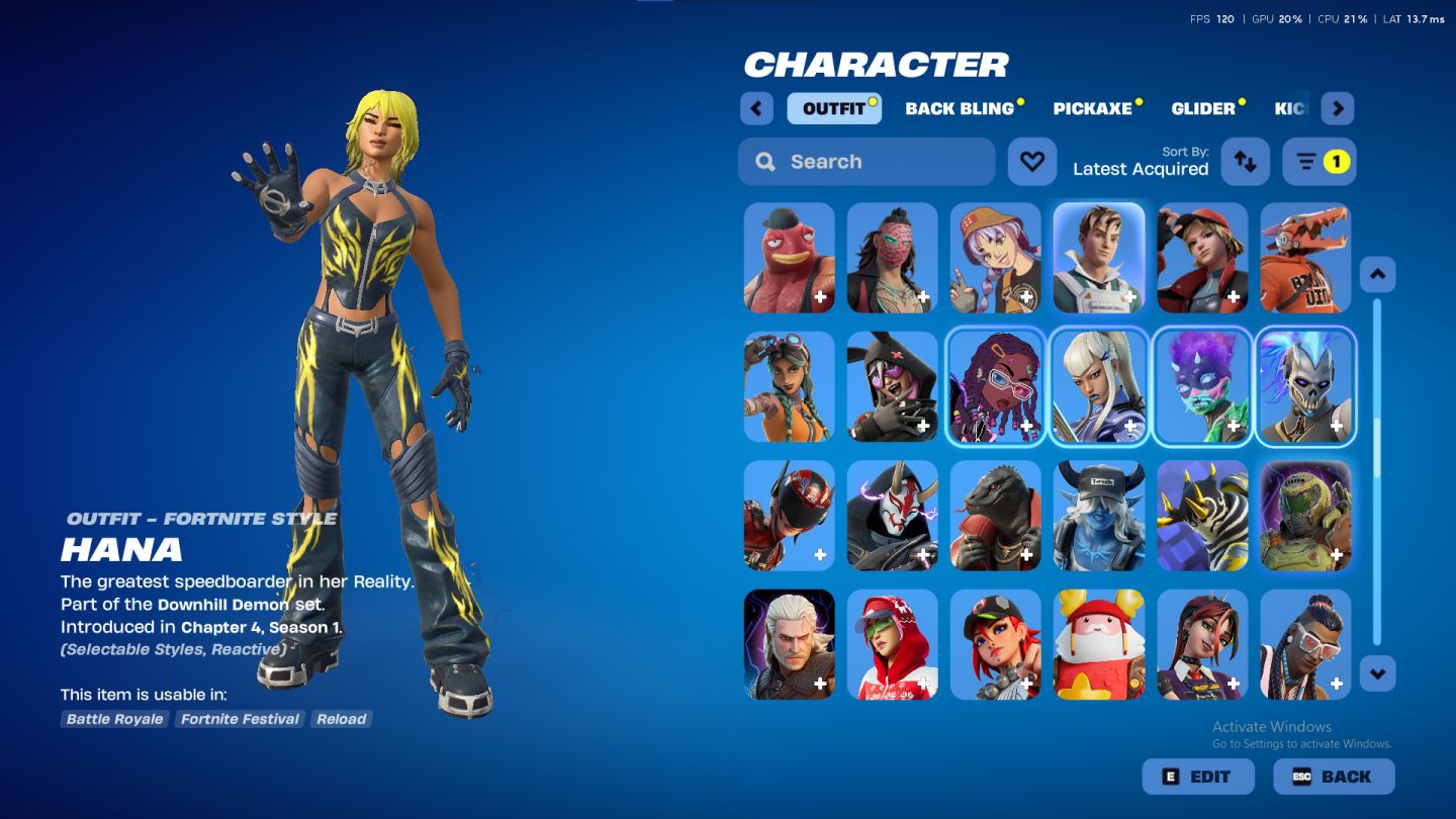 CONTA OG FORTNITE CAP. 1 TEMP. 5 | 170 SKINS RARAS + MACHADO LEVIATHAN + ITENS