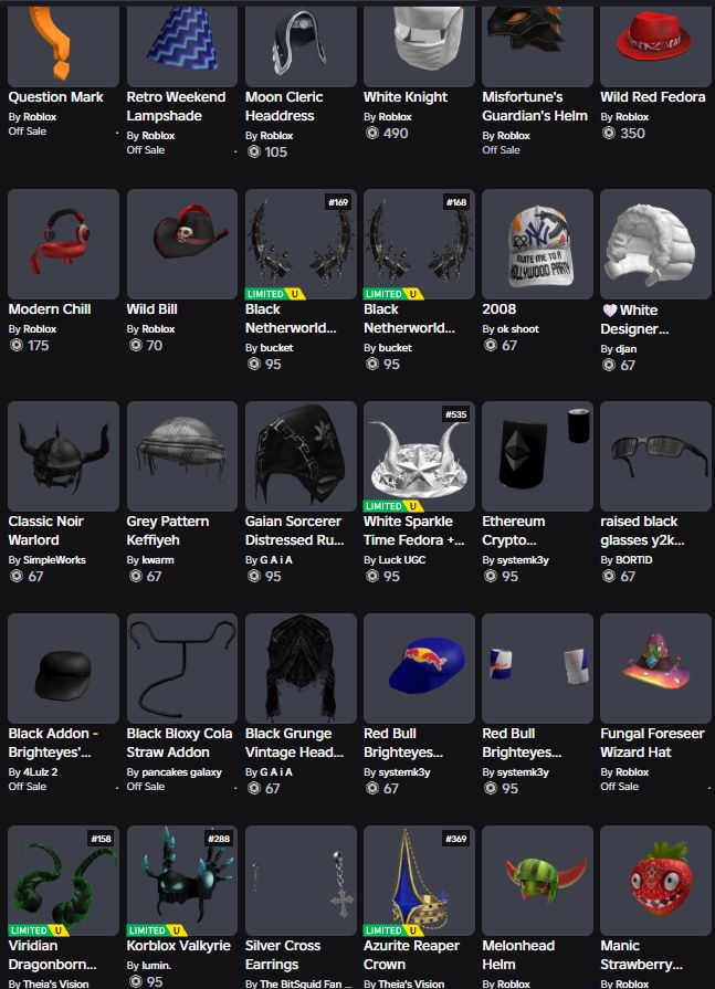 Conta Extra Domino hat com Korblox , offsale e muito mais (Promoção )
