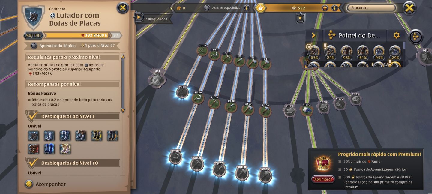 Conta Albion online focada em bordão e coleta
