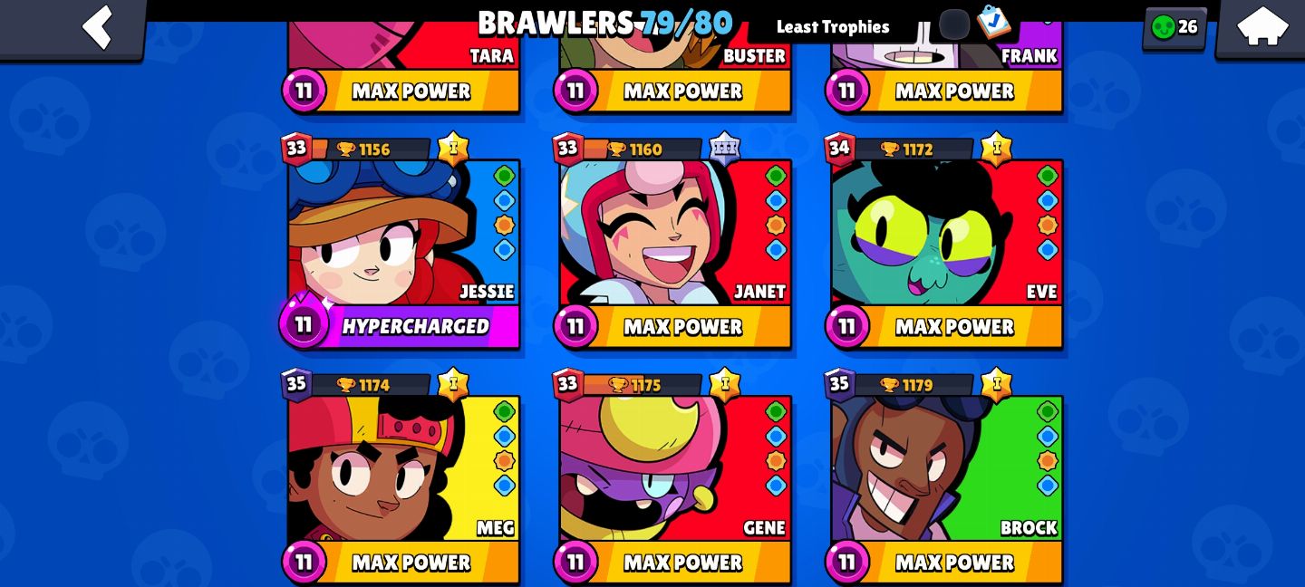 BRAWL STARS CONTA DE 90K / 48 RANK 35 / 14/15 PASSES /+ DE 100 SKINS