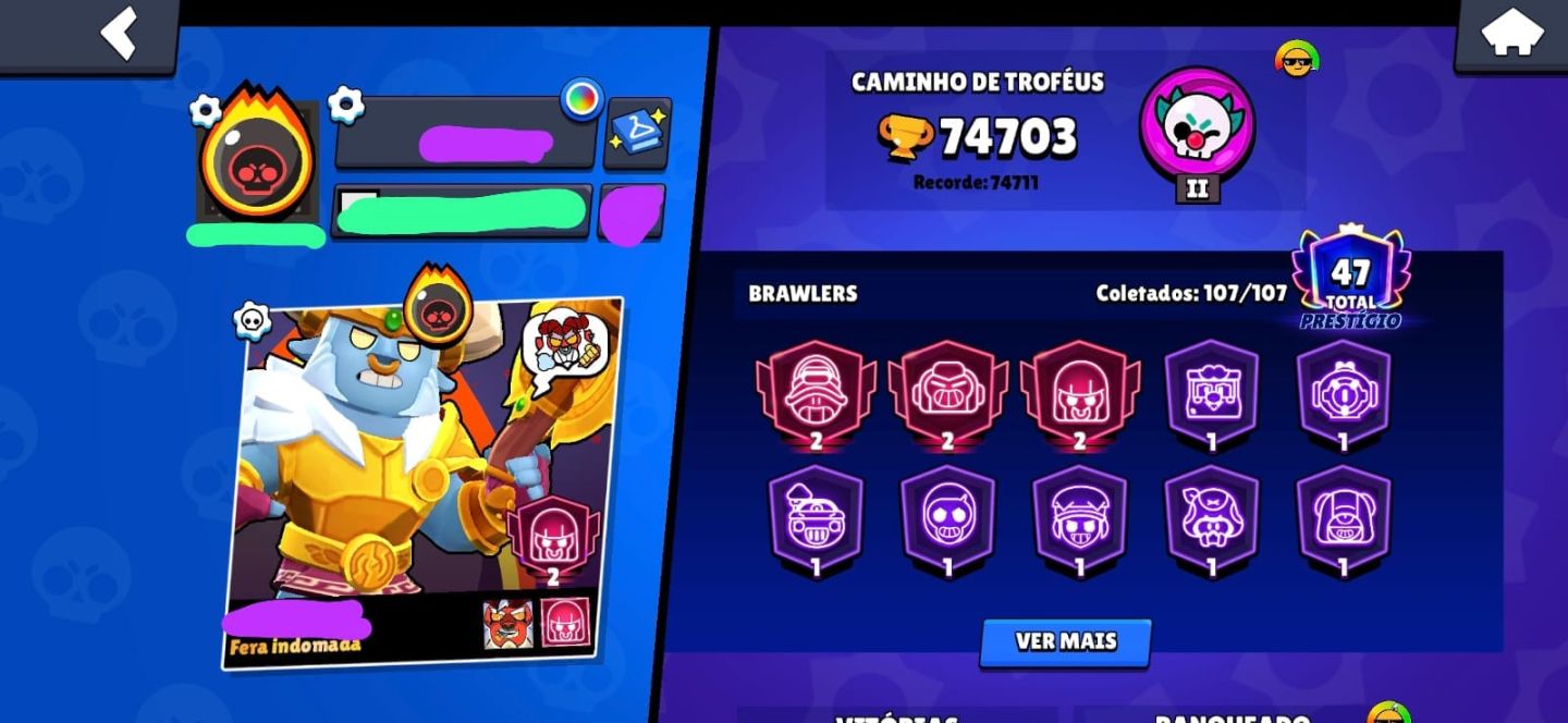CONTA BRAWL STARS (COM TODOS OS BRAWLERS e HIPERCARGAS))