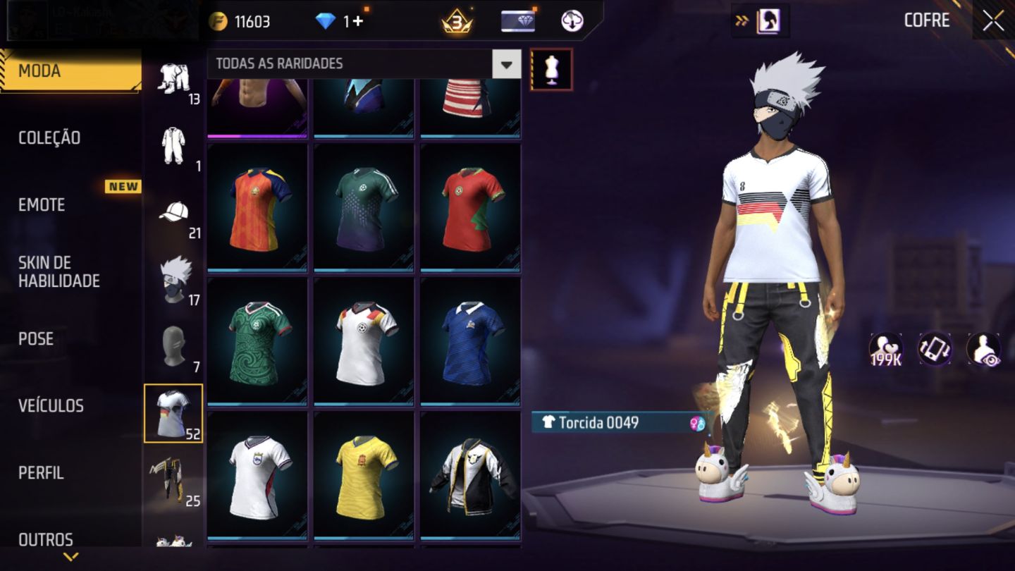 Conta de Free Fire com angelical amarela e entrada do gojo (exclusiva)