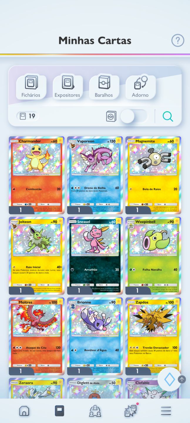 PROMOÇÃO Conta Pokémon TCG com 7 cartas douradas e mto mais, confira fotos!