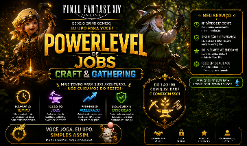 FFXIV - Powerlevel de TODOS os jobs crafting e gathering + set pentameld