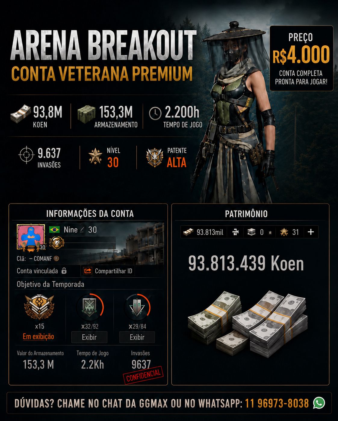 ARENA BREAK MOBILE CONTA A VENDA | 93M KOEN | 153M STORAGE | MUITAS SKINS