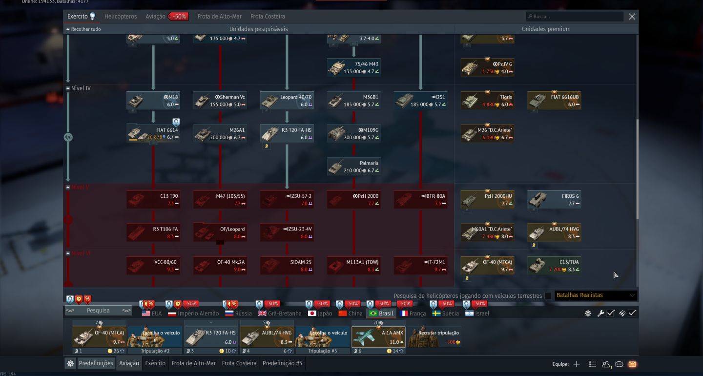 Conta Warthunder - Top Tier - Diversos veiculos Premium - Veiculos raros -