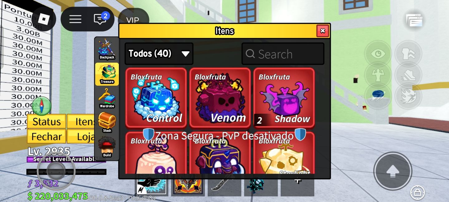 PROMOÇÃO-CONTA TOP BLOX FRUIT 10/10