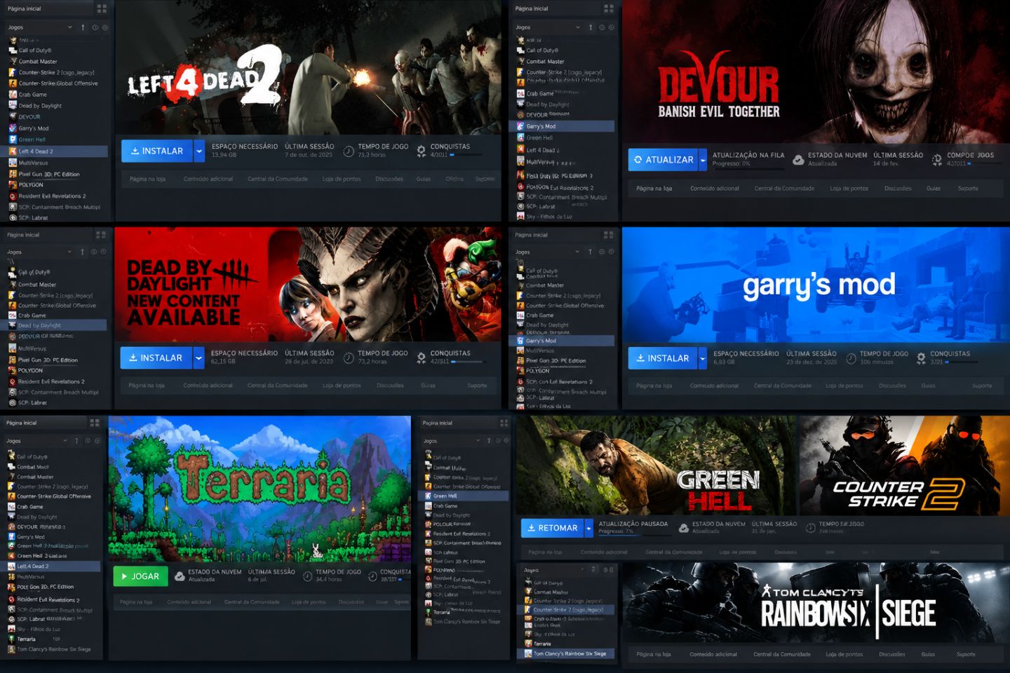 CONTA STEAM COM VÁRIOS JOGOS | DBD, DEVOUR, GMOD E MAIS