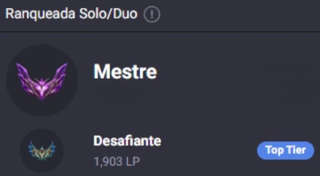 Conta MESTRE EX CHALLENGER