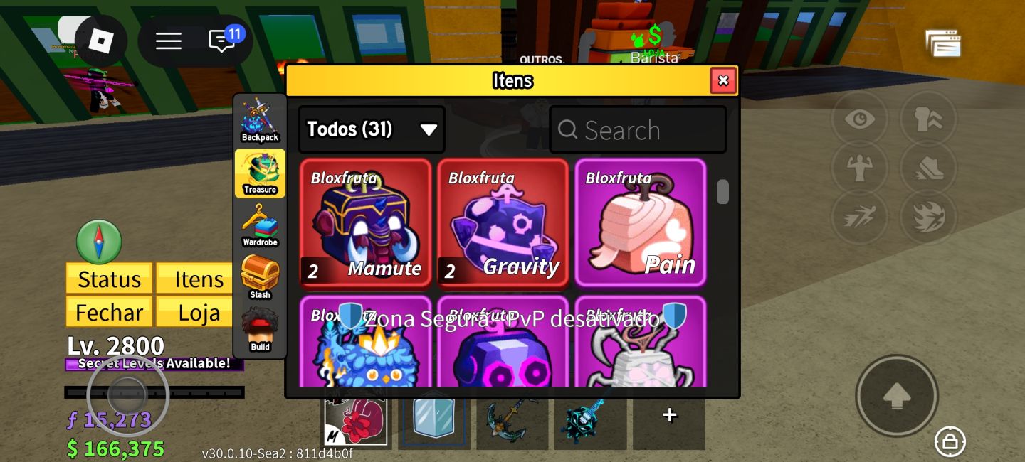 Conta de roblox focada em blox fruit