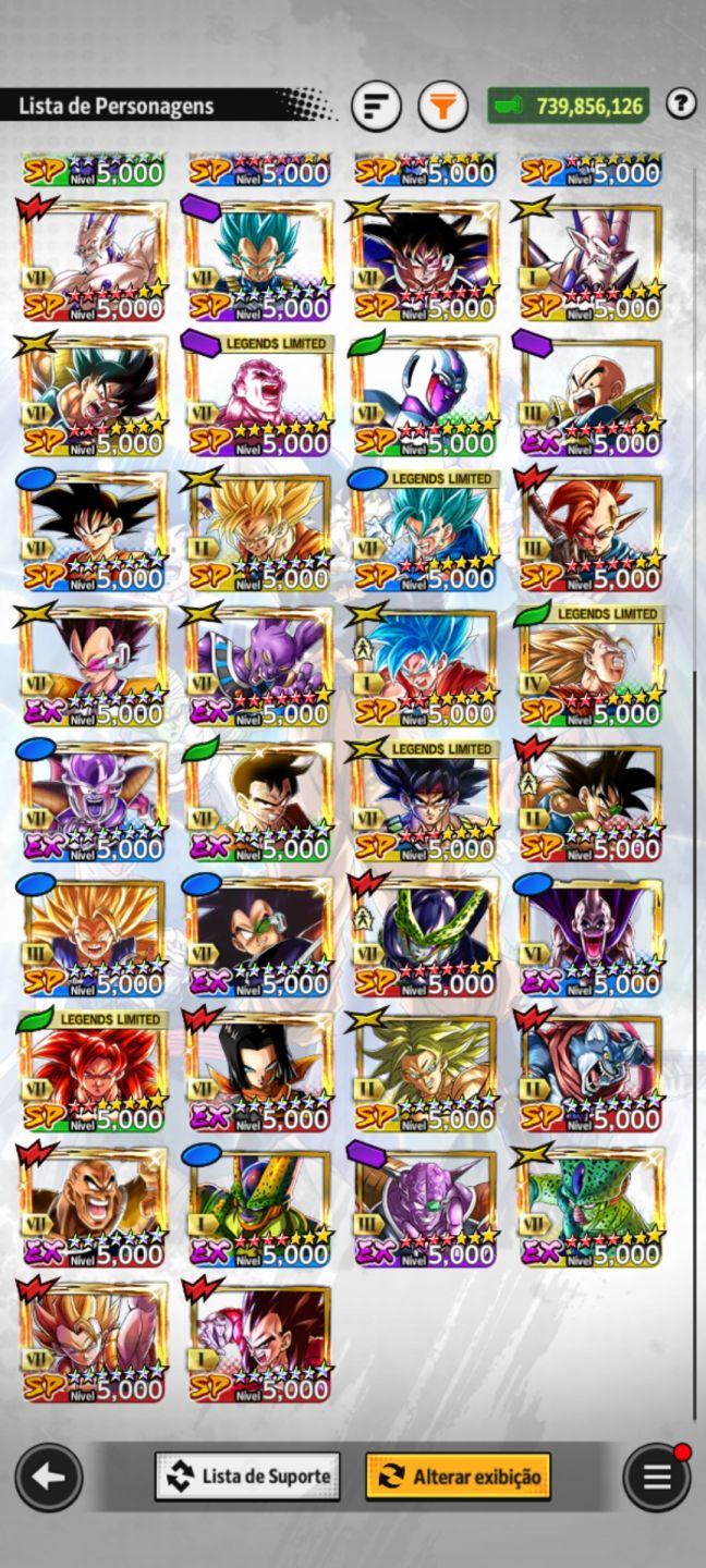 Conta de DB Legend com vários Ultras,LF,LR e equipamentos Godlys... Nível 320!!!