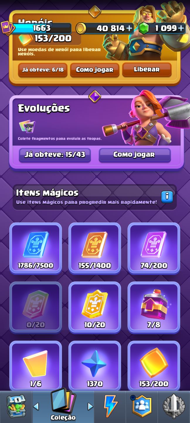 CONTA BRABA CLASH ROYALE/ 14.000 TROFÉUS/ LIGA 3/VARIAS CARTAS NO NÍVEL 16 E 15/