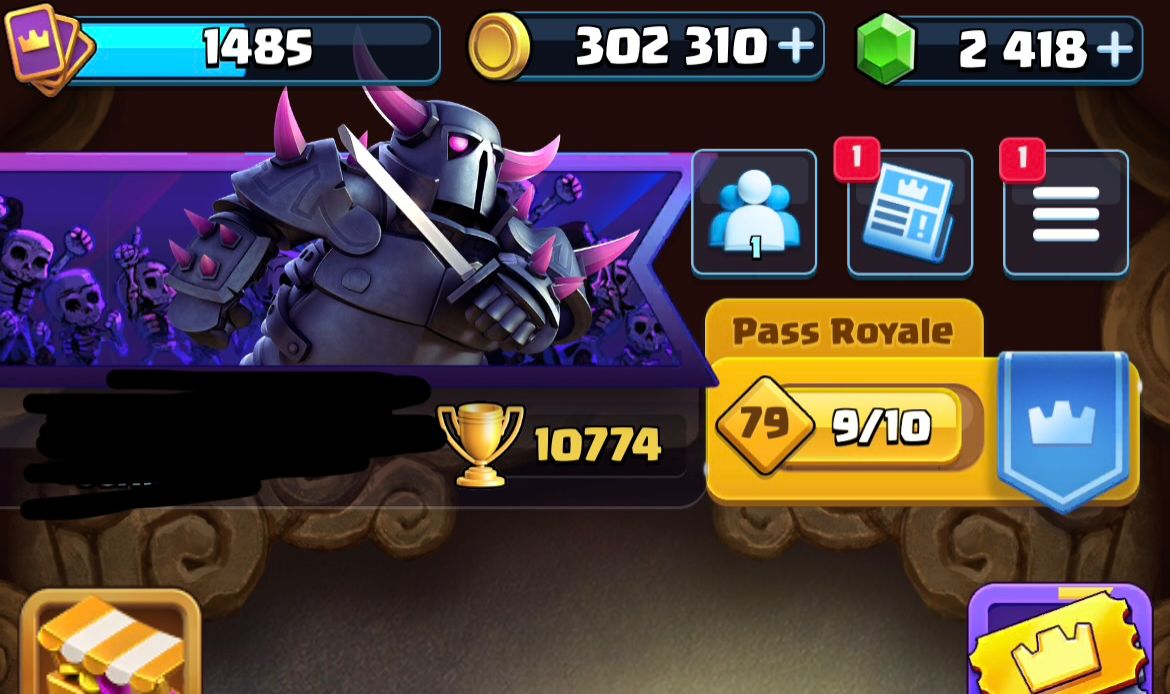 Conta Clash Royale full acesso 8 anos, 10700 troféus com 6 cartas nível 15