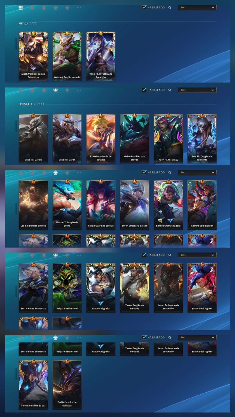 CONTA WILD RIFT | 194 SKINS | 3 MÍTICAS + 20 LENDÁRIAS | INVESTIMENTO R$ 5K