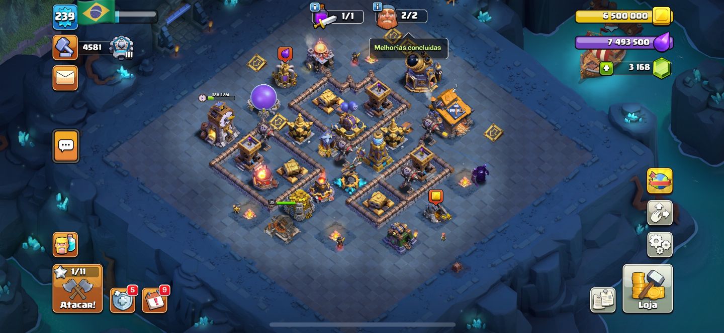 CONTA CLASH OF CLANS - NÍVEL 240 / CV17 FULL