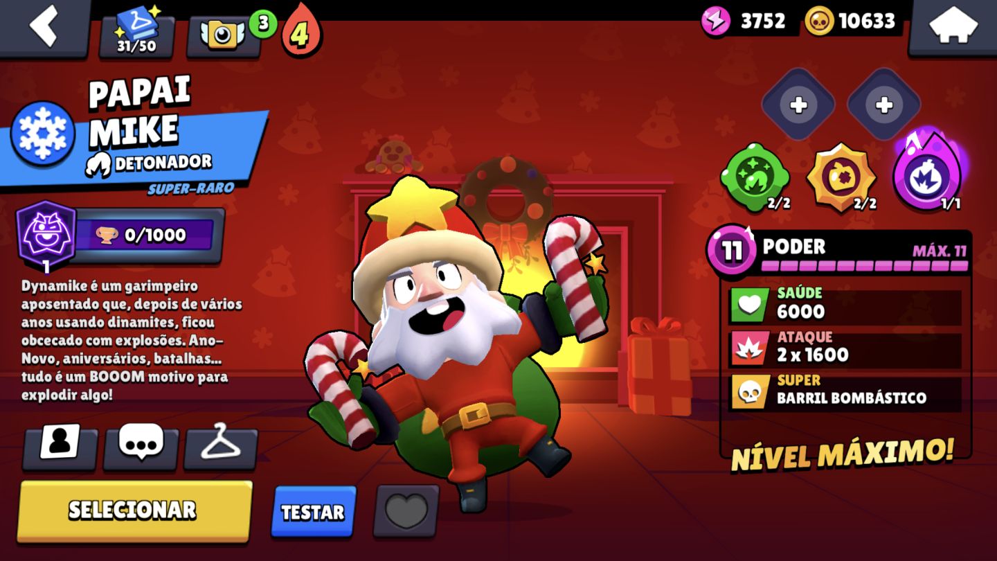 Conta de brawl com skin de shelly estrelar tem o 1,2,3,4 e 5 passe 73k trofeu