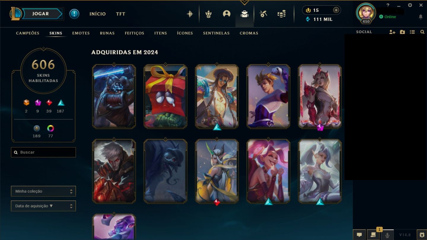Conta LOL 606 Skins desde S2
