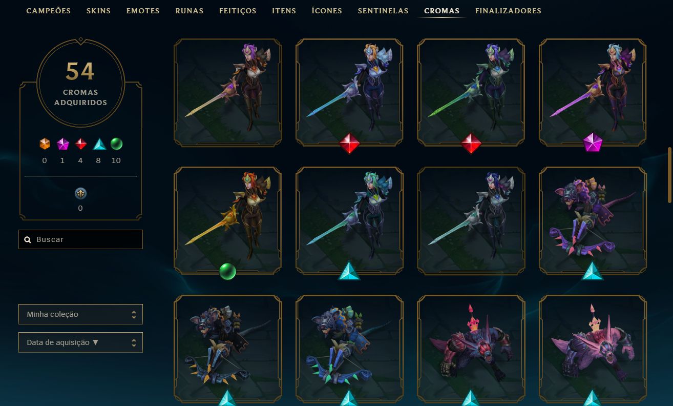 CONTA EX MESTRE 110 SKINS - ACEITO OFERTAS