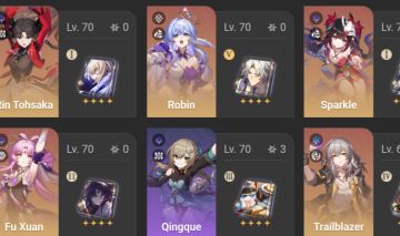 ContaHonkai Rin+Archer E1+Dan Heng PT E1+Robin+Topaz+Saber+Fu xuan+Ruan mei.