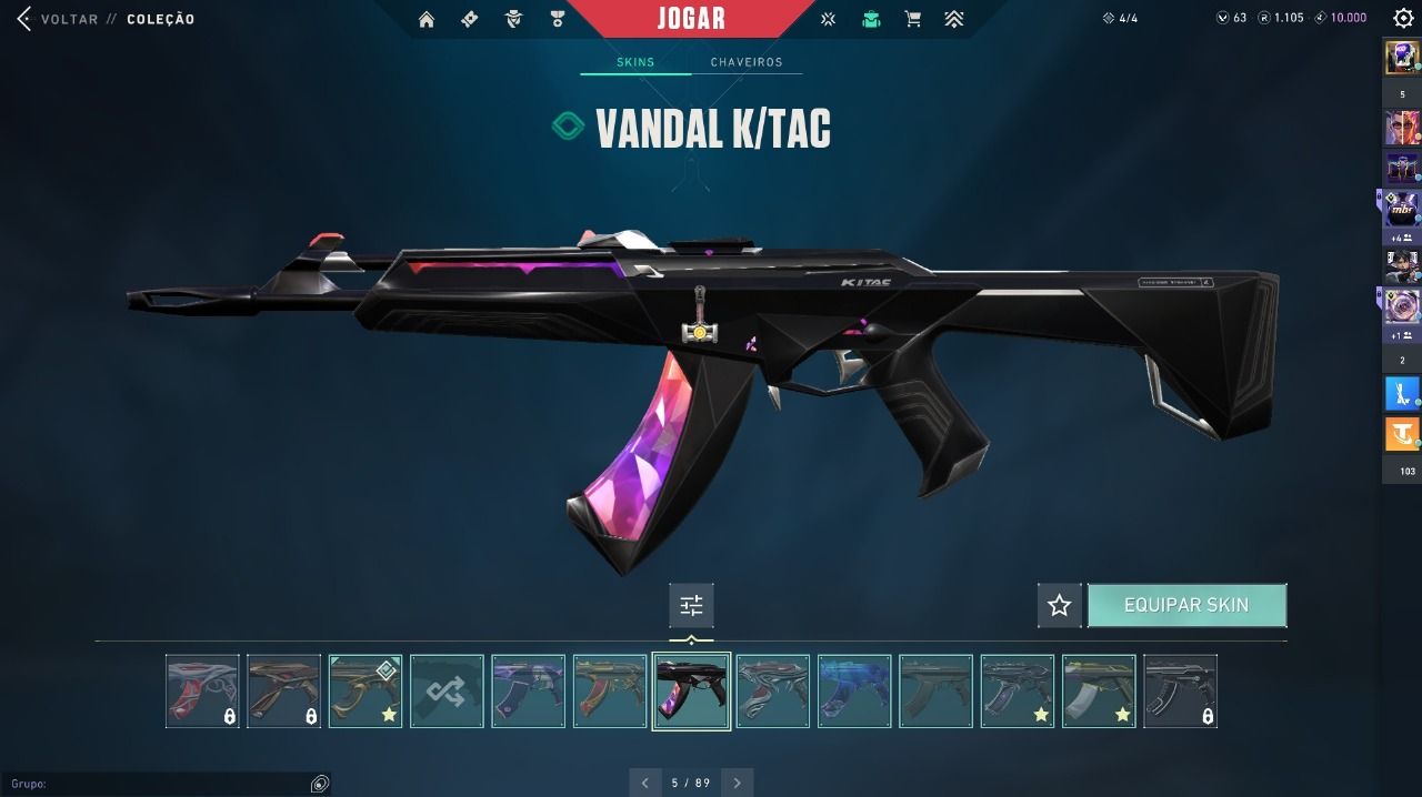 CONTA VALORANT, atualmente platincom muitas skins.