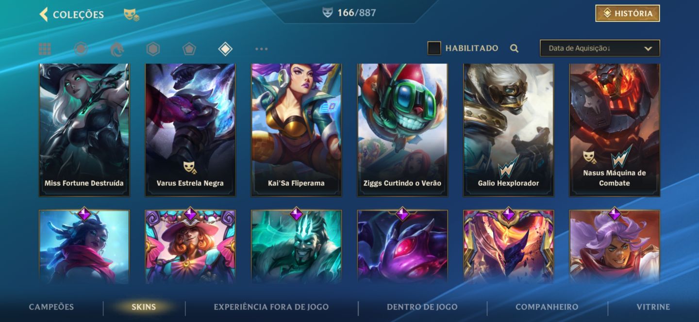 CONTA WR LEVEL 220 COM 166 SKIN ALL CHAMPS