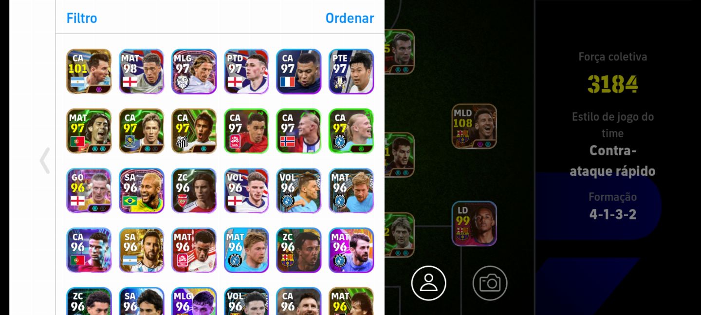 CONTA EFOOTBALL 2026 MOBILE ( NEYMAR MSN + MESSI E CHIESA BLITZ CURLER )