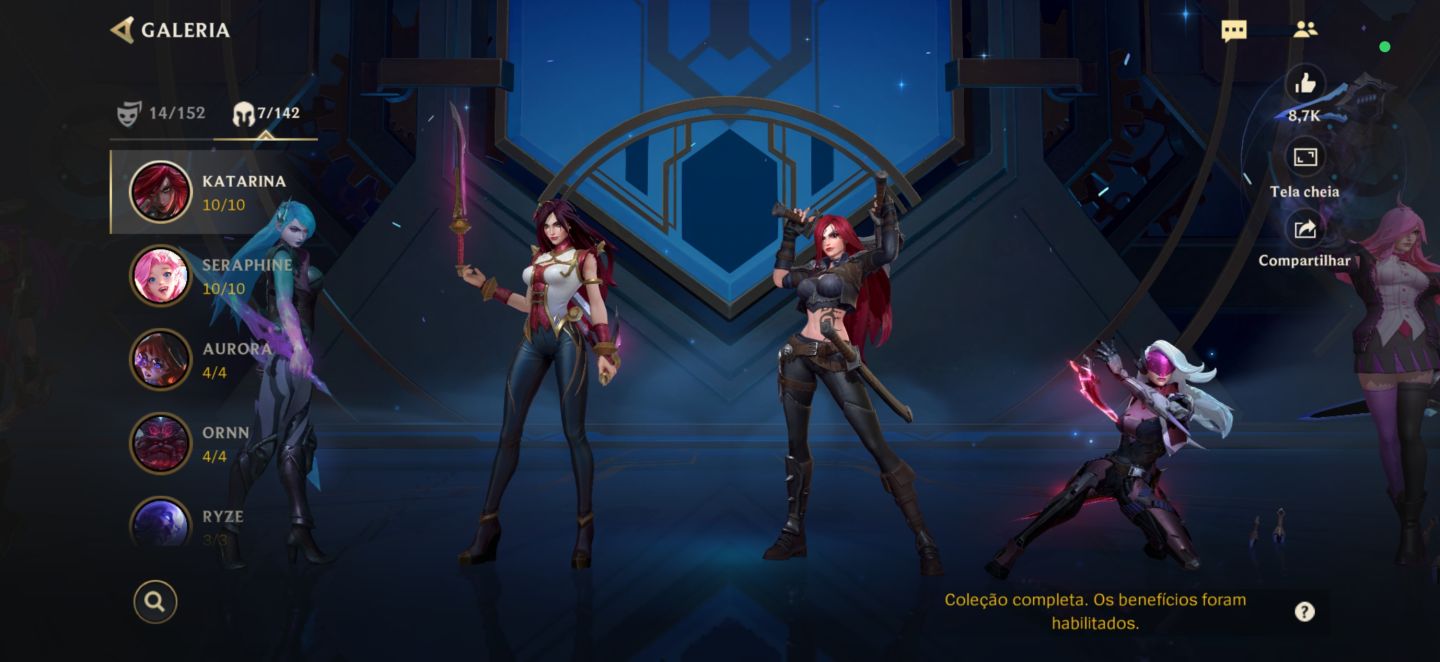 Conta main mid mas com muitas outras skins de outras rotas