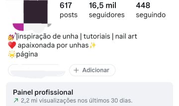 Perfil de Unhas/Nail Art Exclusivo 16.5k Seguidores Orgânicos