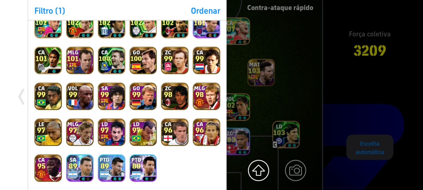 CONTA EFOOTBALL NEY LOIRO + MESSI PREMIUM E CIA SÓ KONAMI
