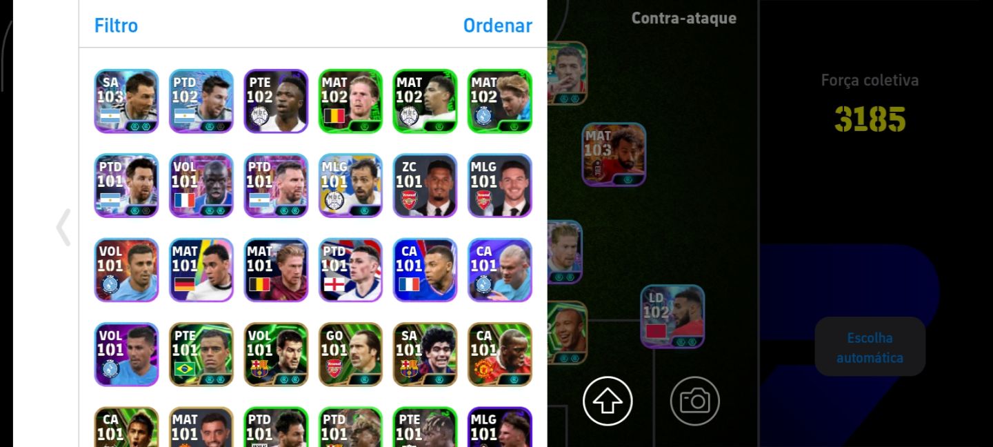 Conta antiga de efootball com salah+mbappe PSG+neymar