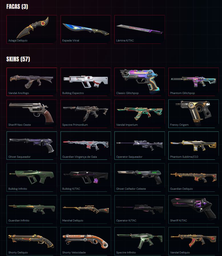 CONTA VALORANT - COM MUITAS SKINS!! 26.650 VPs gastos, MD5 LIBERADA